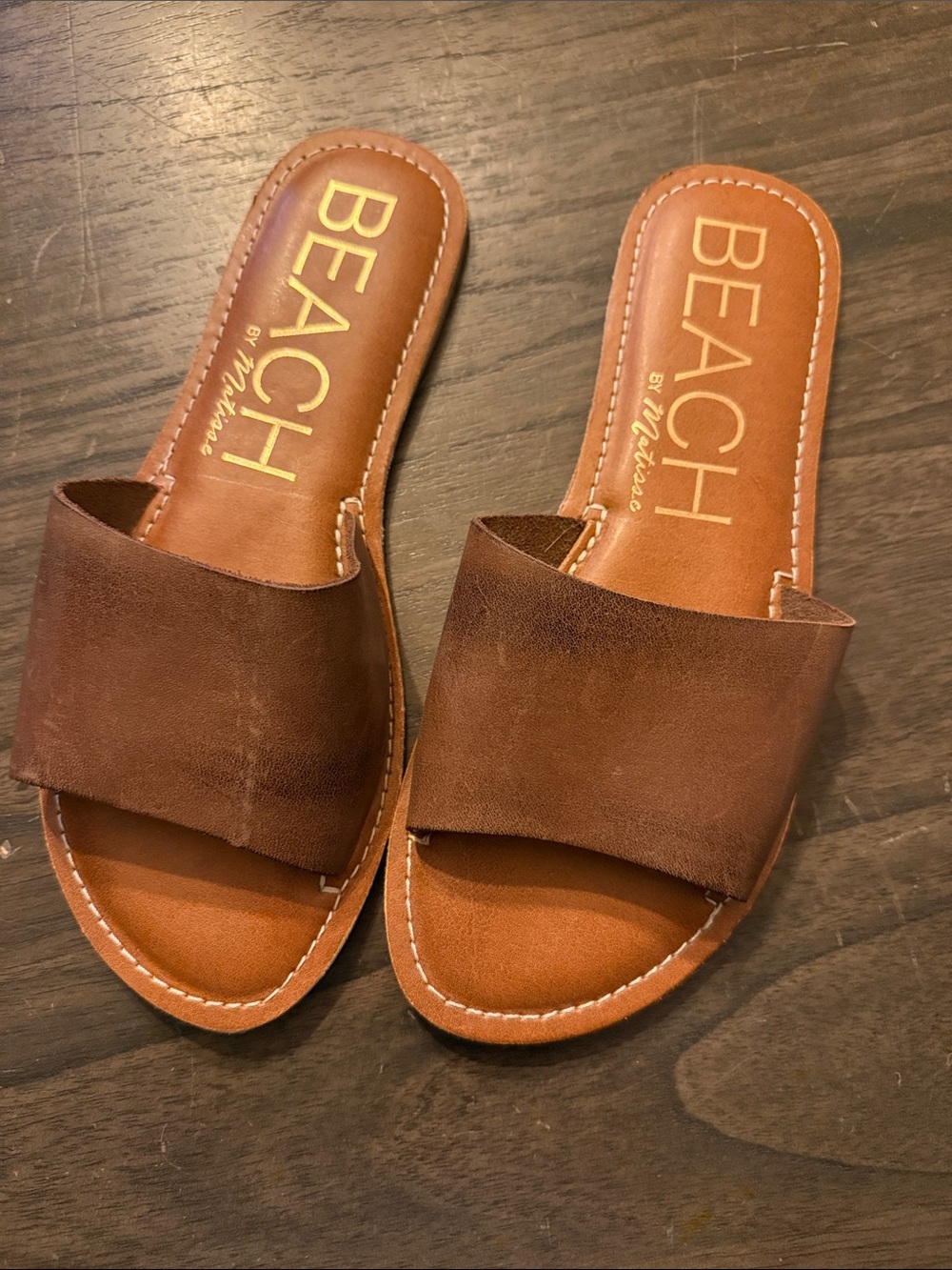 BEACH by Matisse Brown Suede Slide Sandals